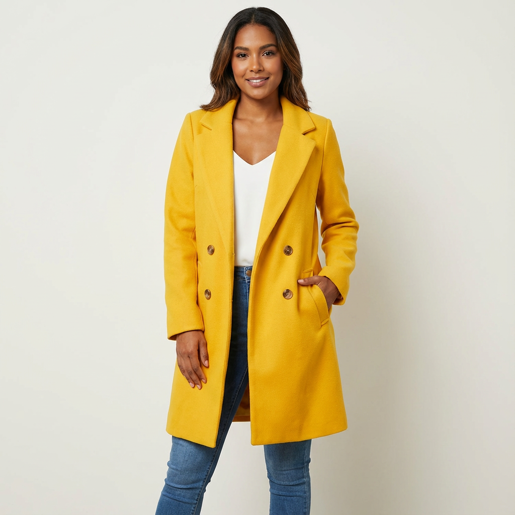 Women's Tailored Overcoat – Longline Lapel Dress Coat