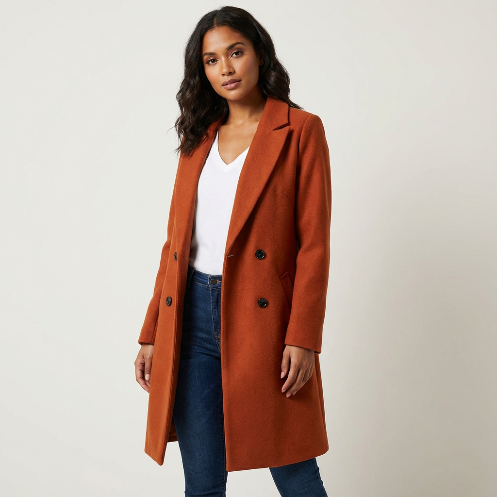 Women's Tailored Overcoat – Longline Lapel Dress Coat