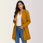 Women's Tailored Overcoat – Longline Lapel Dress Coat