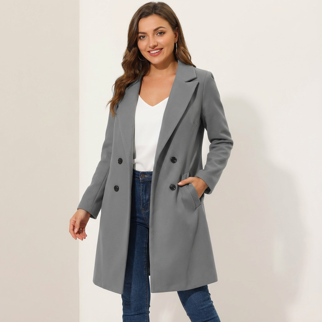 Women's Tailored Overcoat – Longline Lapel Dress Coat