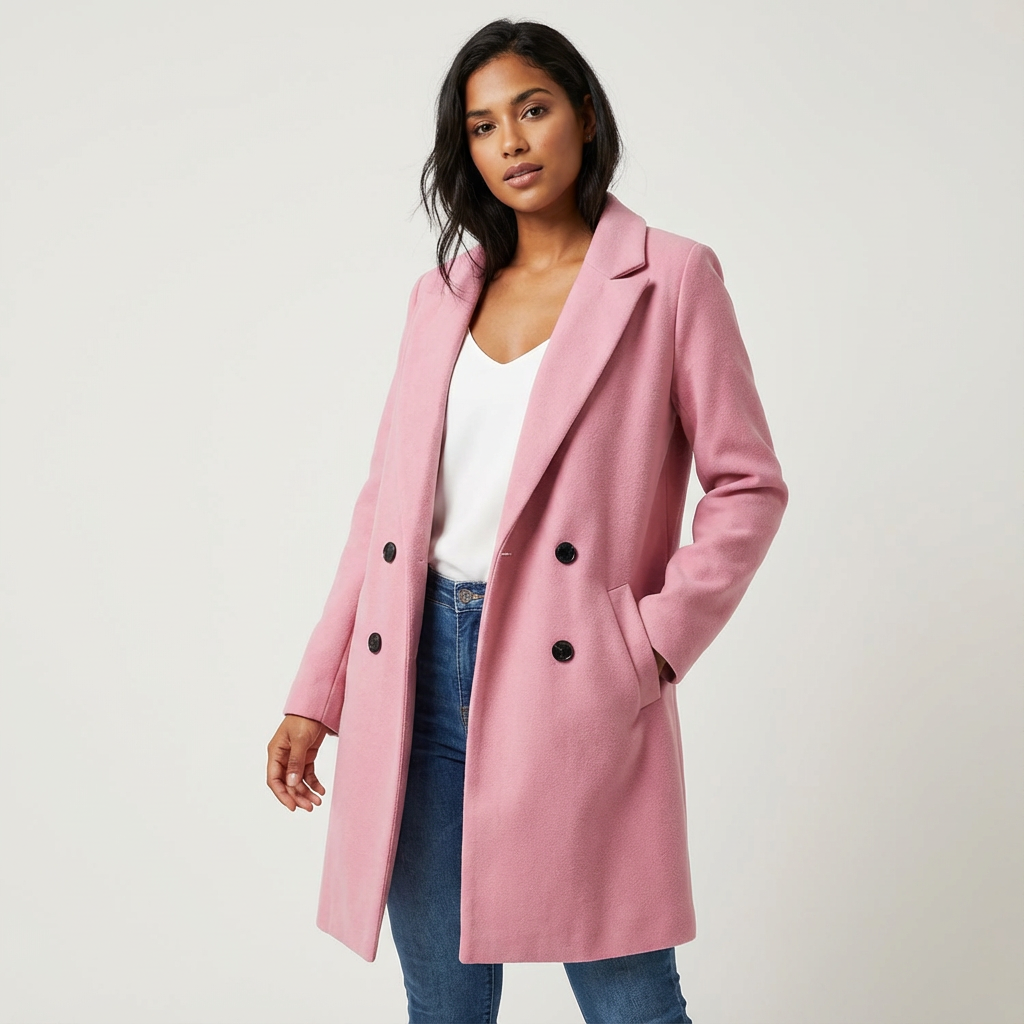 Women's Tailored Overcoat – Longline Lapel Dress Coat