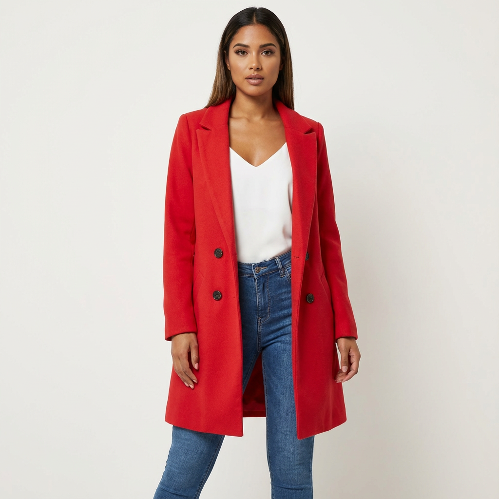 Women's Tailored Overcoat – Longline Lapel Dress Coat