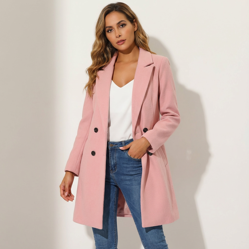 Women's Tailored Overcoat – Longline Lapel Dress Coat