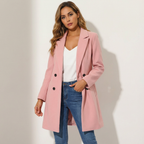 Women's Tailored Overcoat – Longline Lapel Dress Coat