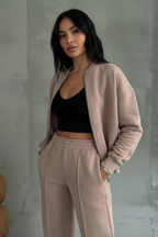 Women's Zip Lounge Set – Wide Leg Set