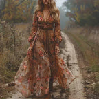 Women's Boho Maxi Dress – Ruffle Summer Dress – Olivia
