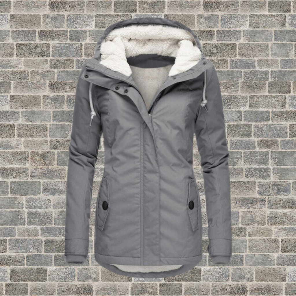 Women's Longline Hooded Coat – Pleated Button Front Pocket Winter Coat