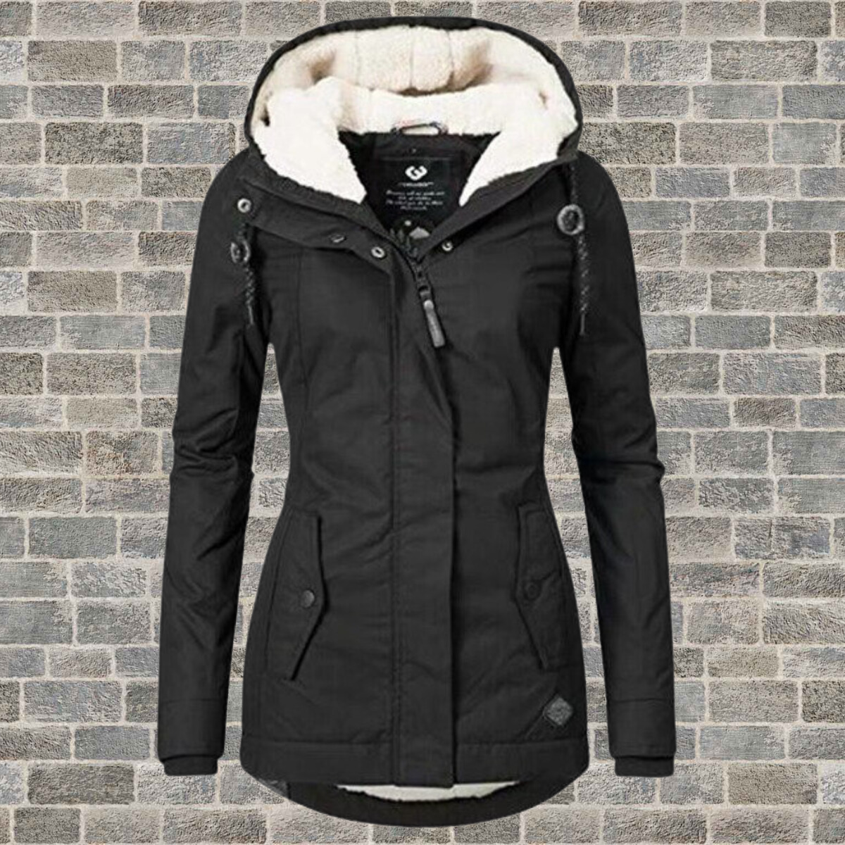 Women's Longline Hooded Coat – Pleated Button Front Pocket Winter Coat