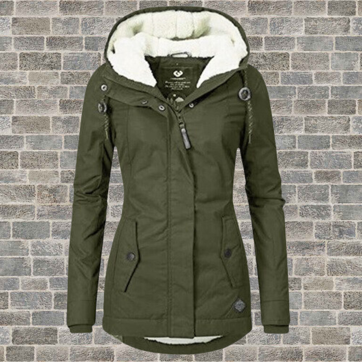 Women's Longline Hooded Coat – Pleated Button Front Pocket Winter Coat