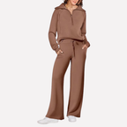 Women's Travel Two-Piece Set – Relaxed Top & Wide Leg Pants Set