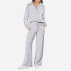 Women's Travel Two-Piece Set – Relaxed Top & Wide Leg Pants Set