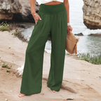 Women's Wide Leg Palazzo Pants – High Waist Elastic Waist Trousers