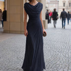 Women's Pleated Wedding Guest Maxi Dress – Flowy Formal Evening Occasion Dress
