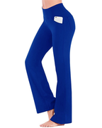 Women's High Waist Flared Trousers – Stretch Pull-On Fitted Pants