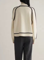Women's Color Block Turtleneck Sweater – Long Sleeve High Neck Pullover