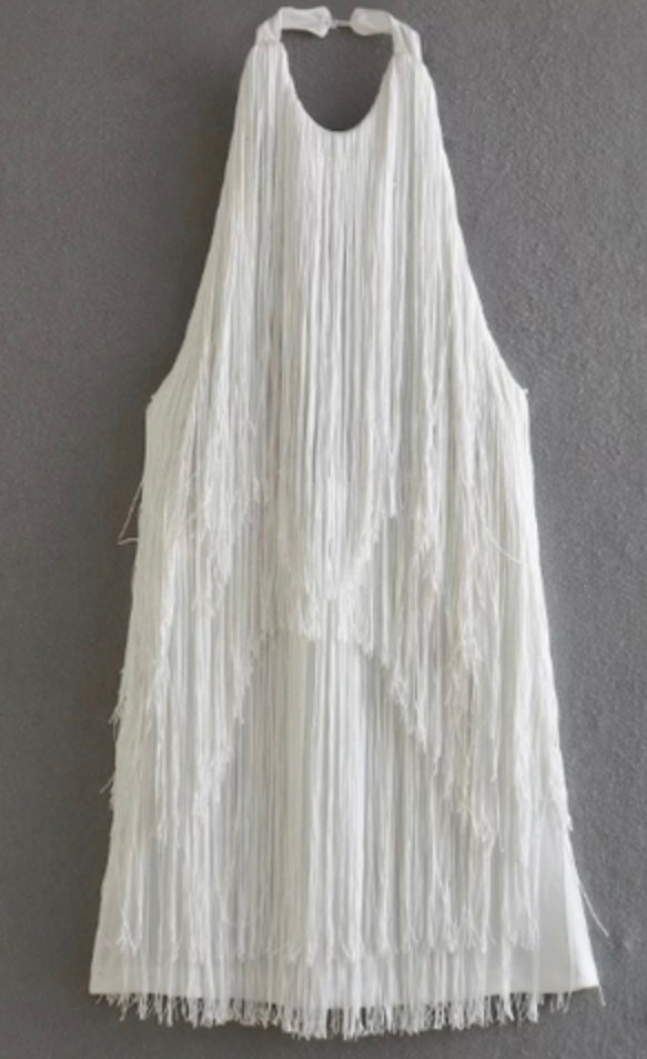 Women's Open Back Fringe Dress – Blue Statement Party Mini Dress