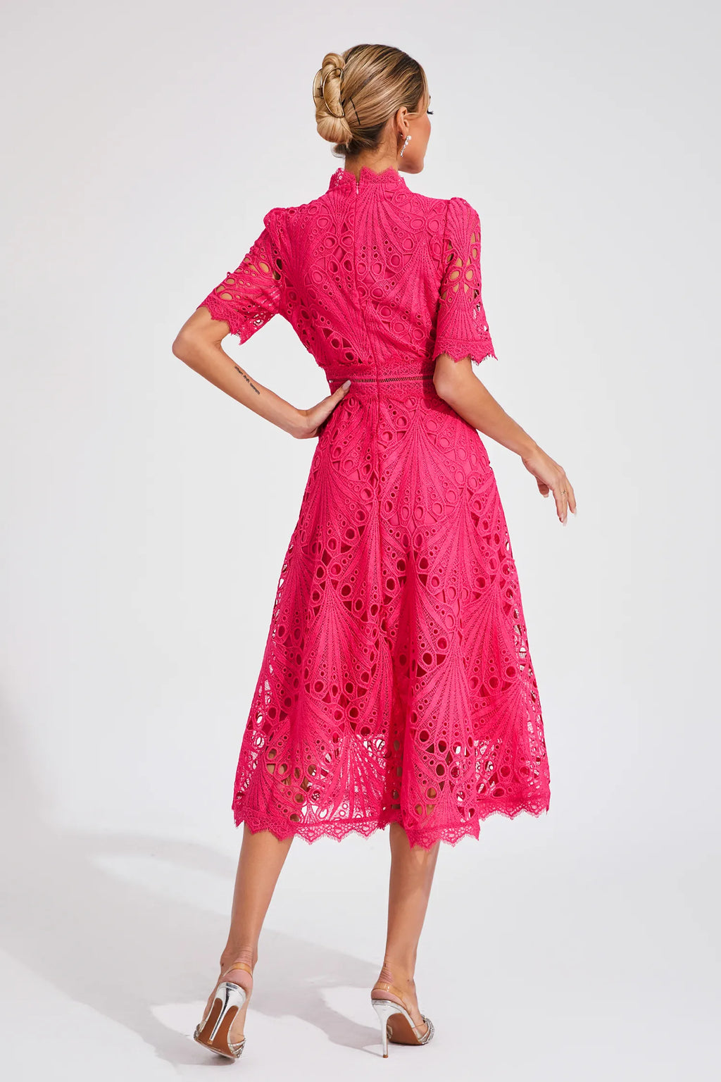Women's Lace Midi Dress – Wedding Guest Dress