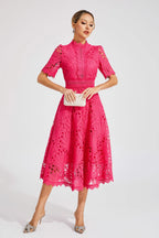 Women's Lace Midi Dress – Wedding Guest Dress