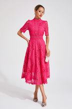Women's Lace Midi Dress – Wedding Guest Dress