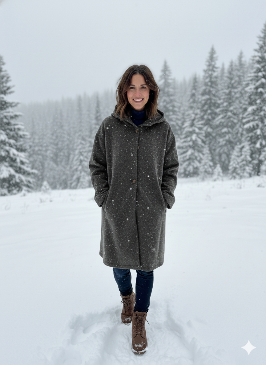 Women's Windproof Hooded Longline Coat – Lightweight Transitional Jacket