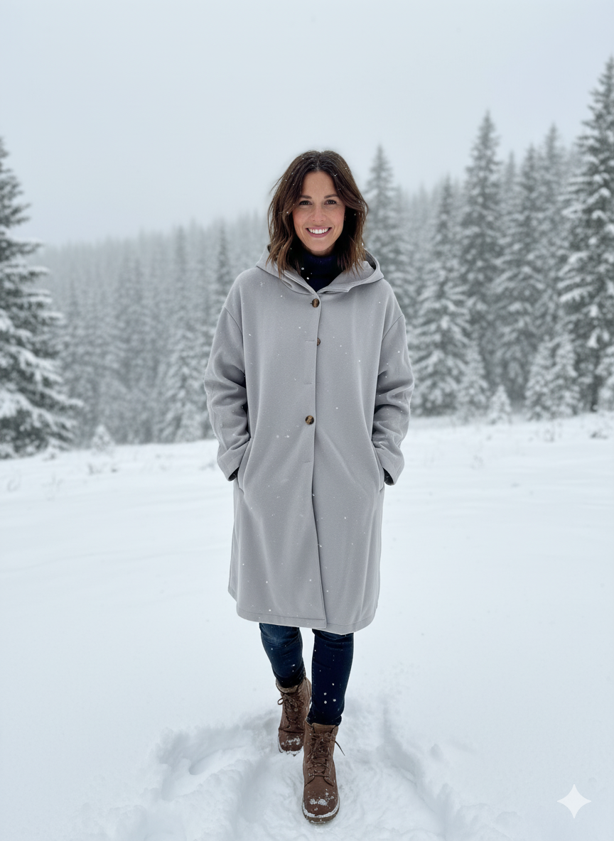 Women's Windproof Hooded Longline Coat – Lightweight Transitional Jacket