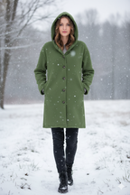 Women's Windproof Hooded Longline Coat – Lightweight Transitional Jacket