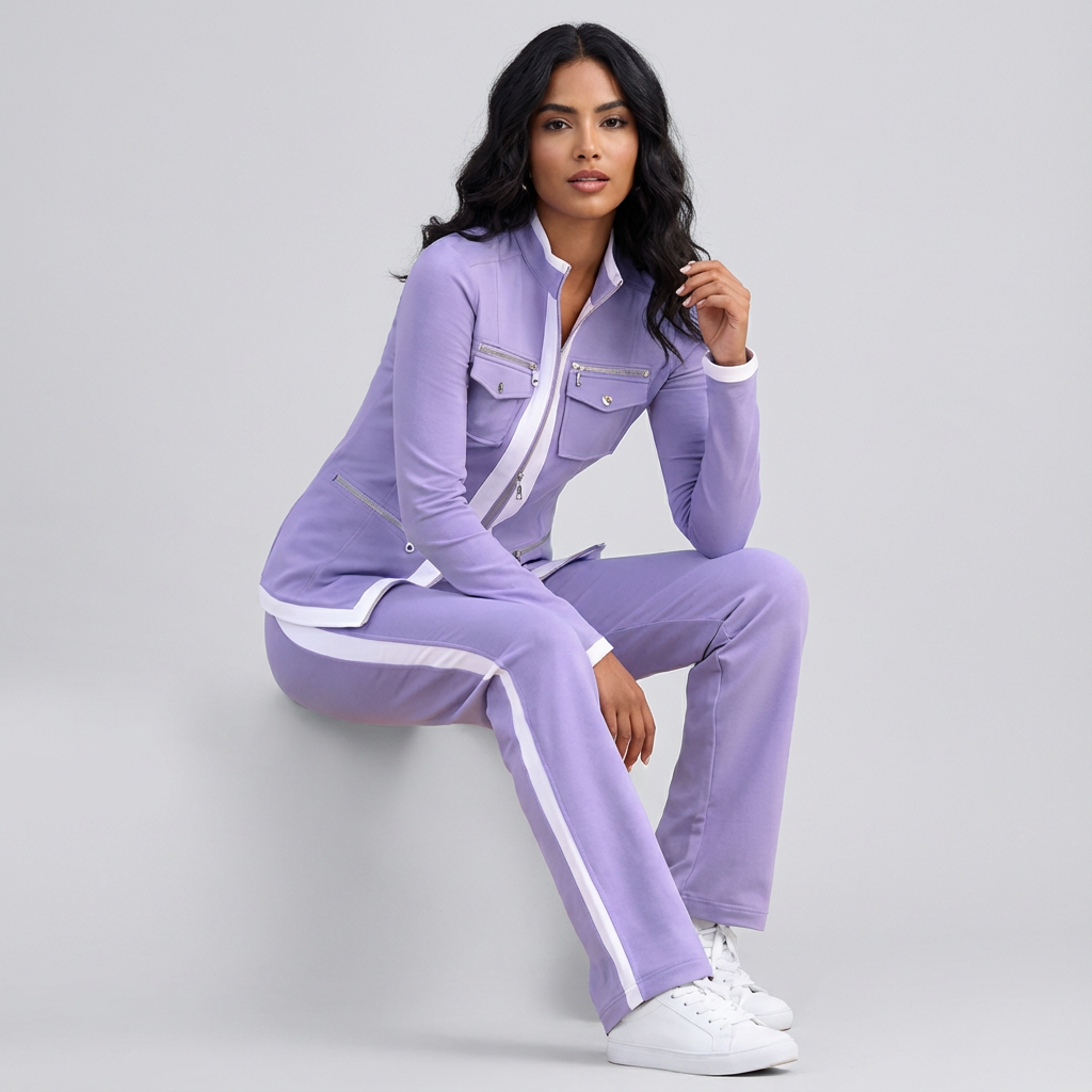 Women's Zip Jacket Set – Contrast Trim Set