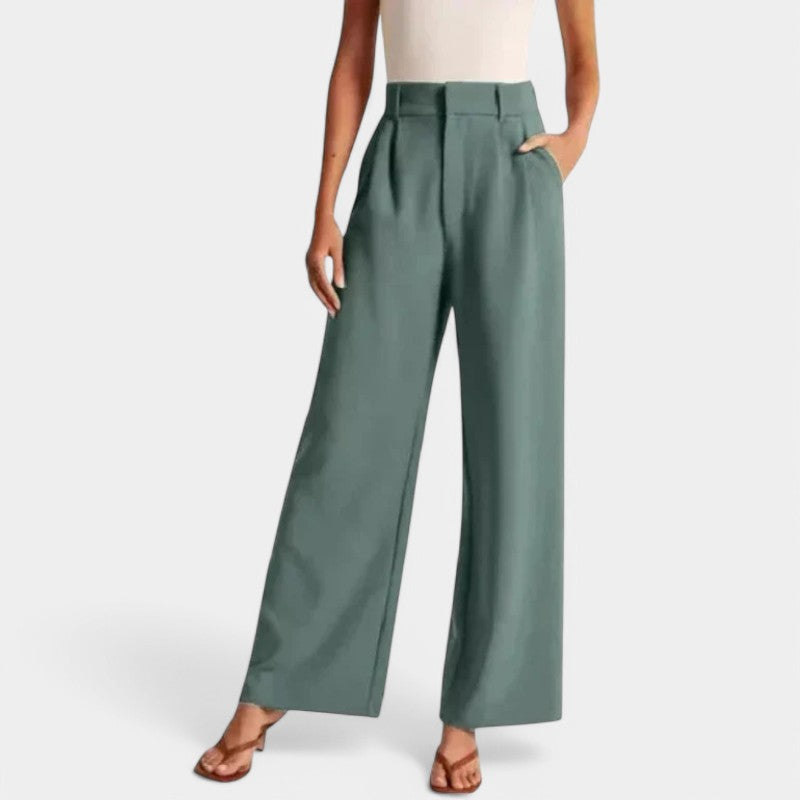 Women's High Waist Wide Leg Trousers – Flowy Everyday Dress Pants
