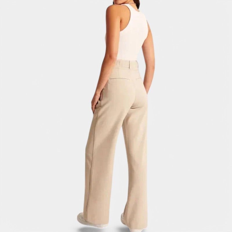 Women's High Waist Wide Leg Trousers – Flowy Everyday Dress Pants