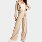 Women's High Waist Wide Leg Trousers – Flowy Everyday Dress Pants