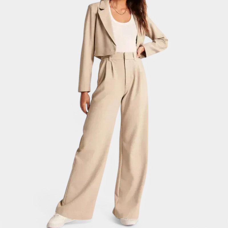 Women's High Waist Wide Leg Trousers – Flowy Everyday Dress Pants
