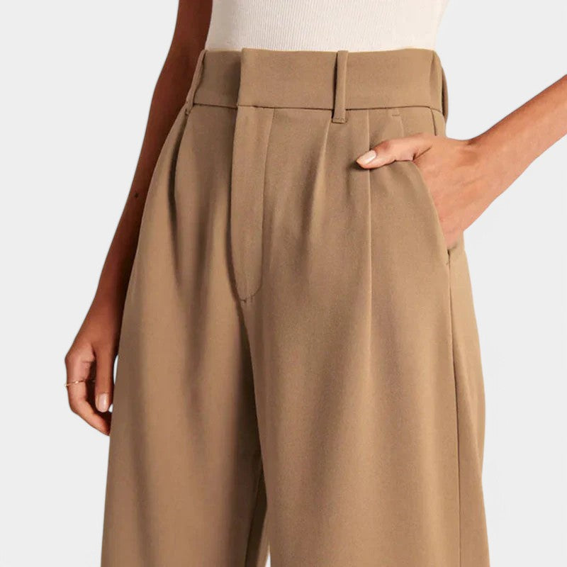 Women's High Waist Wide Leg Trousers – Flowy Everyday Dress Pants