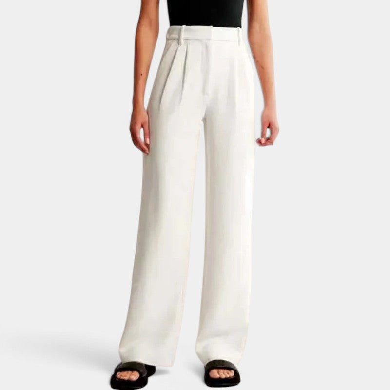 Women's High Waist Wide Leg Trousers – Flowy Everyday Dress Pants