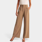 Women's High Waist Wide Leg Trousers – Flowy Everyday Dress Pants
