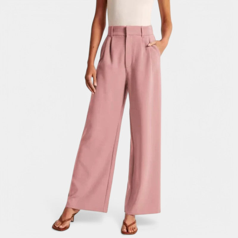 Women's High Waist Wide Leg Trousers – Flowy Everyday Dress Pants