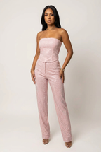 Women's Glitter Pants Set – Strapless Party Set