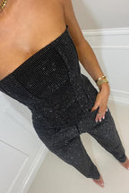 Women's Glitter Pants Set – Strapless Party Set