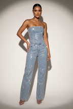 Women's Glitter Pants Set – Strapless Party Set