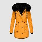 Women's Waterproof Quilted Coat – Hooded Padded Longline Winter Jacket