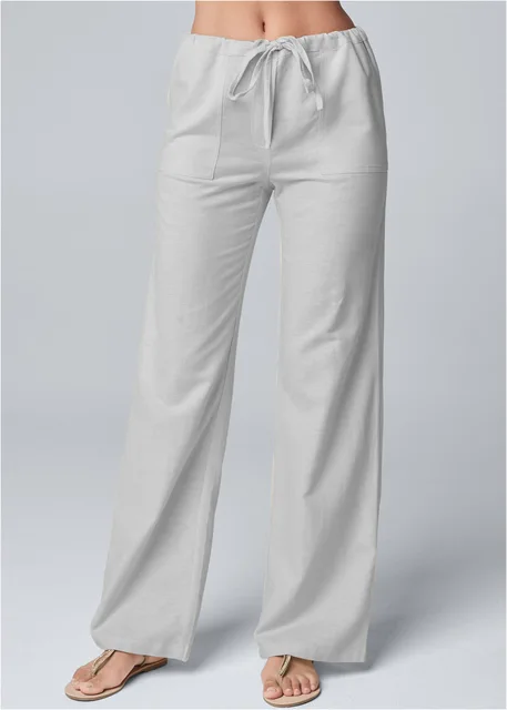 Women's Drawstring Ankle Pants – Relaxed Fit Casual Trousers