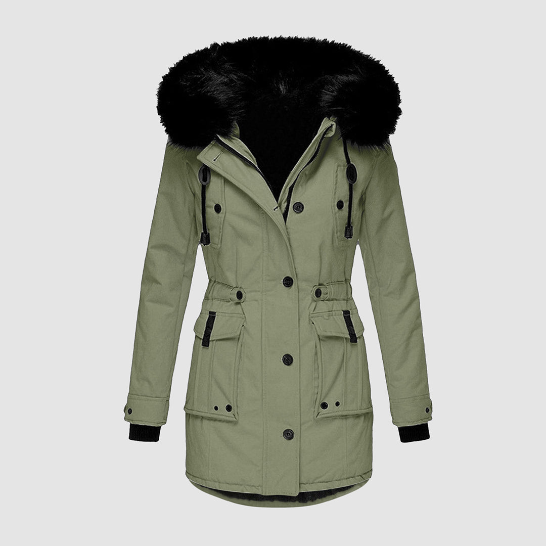 Women's Waterproof Quilted Coat – Hooded Padded Longline Winter Jacket