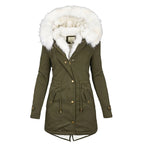 Women's Wind Resistant Winter Jacket – Hooded Fleece Lined Cold Weather Coat