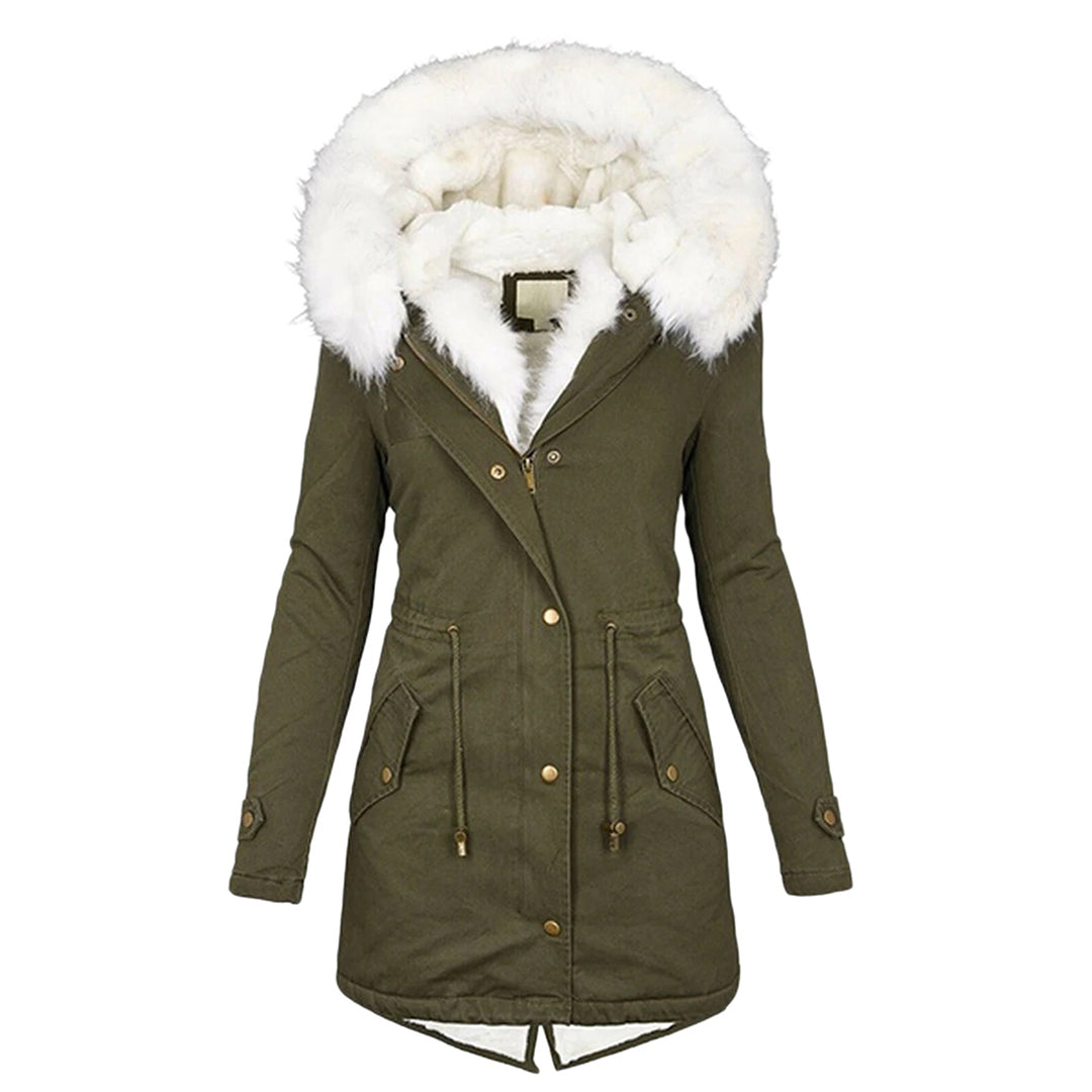 Women's Wind Resistant Winter Jacket – Hooded Fleece Lined Cold Weather Coat