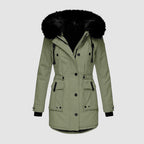 Women's Waterproof Quilted Coat – Hooded Padded Longline Winter Jacket