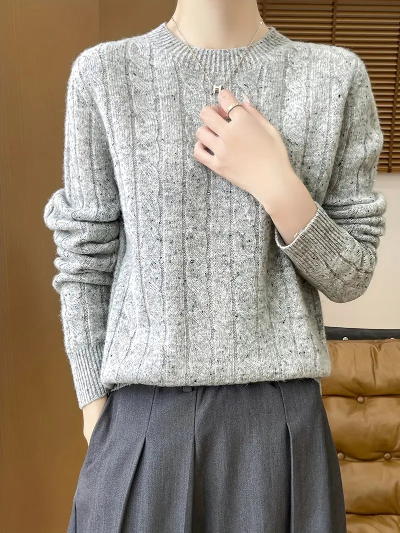 Women's Cable Knit Sweater – Classic Knit Sweater – Alice