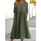 Women's Breathable Midi Dress – Casual Summer Dress