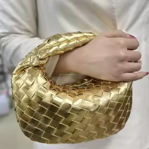 Women's Metallic Braided Handbag – Evening Occasion Bag – Blair