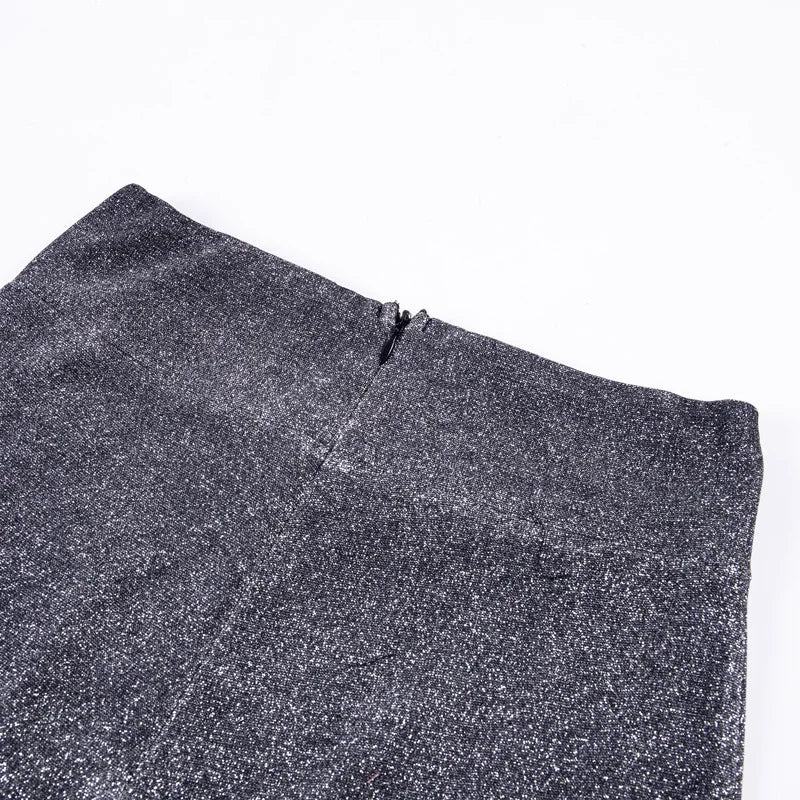 Women's High Waist Glitter Pants – Wide Leg Sparkly Party Trousers