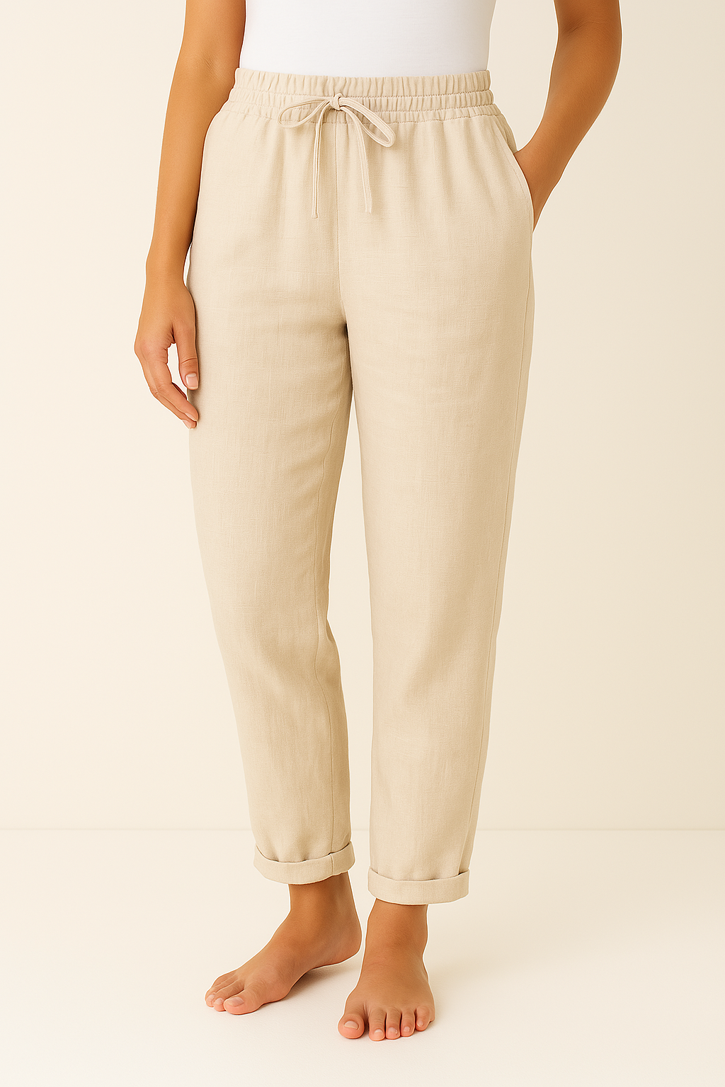 Women's Tailored Straight Leg Trousers – High Waist Everyday Dress Pants