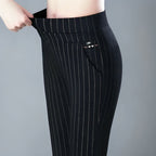Women's Tailored Stretch Pants – High Waist Straight Leg Everyday Trousers